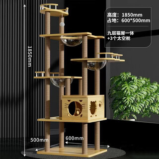 宠情 猫爬架大型猫树猫窝一体猫抓板剑麻耐抓猫抓柱跳台太空舱猫玩具 【太空舱奢华版】185cm 九层