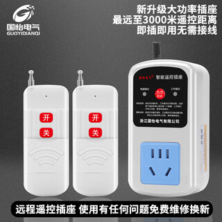 国怡电器220V10A家用水泵电机远程遥控插座电源转换器控制器开关 1000米2个遥控器