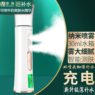 Anshang oxygen injection instrument home hydrating instrument nano sprayer face and eyes beauty instrument moisturizing magic instrument humidification instrument steaming instrument for wife, mother, girlfriend birthday gift rechargeable 30ml nano spray intelligent skin testing dual nozzles gold