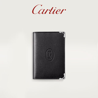 Cartier must series credit card business card holder calfskin double c logo card holder burgundy, gold-plated decoration