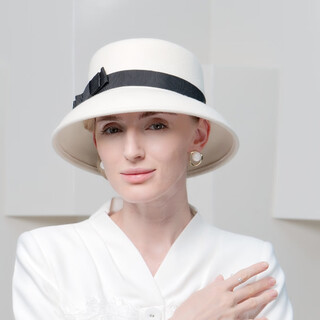 Eeee new autumn and winter elegant wool hat, elegant and versatile british hat, winter fashion women's hat, white adjustable