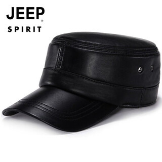 Jeep (jeep) sheepskin hat men's winter flat top peaked cap plus velvet thickened warm and cold-proof winter hat baseball cap a0122