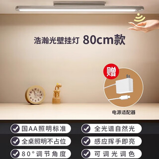 美的美的护眼灯壁挂式台灯儿童写字阅读书桌长条磁吸顶学习专用全光谱 【80cm插电款】全光谱照明