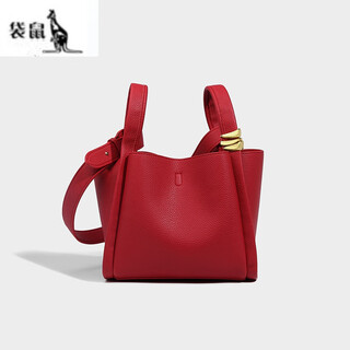 Kangaroo women's bag red portable bridal wedding bag bucket bag women's new vegetable basket niche large capacity single shoulder messenger bag