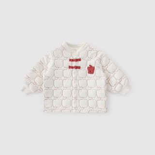 Bali piggy boy winter children's padded jacket thickened warm girl's cotton jacket red national style baby new year's clothes ivory white 90