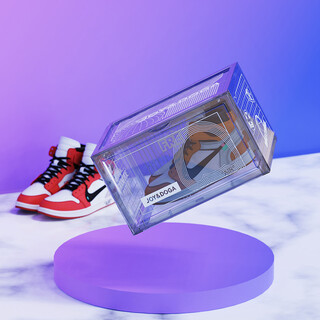 Joy&doga transparent shoe box dust-proof and anti-oxidation sneaker storage box net red gray translucent pet can be superimposed blink style