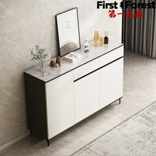 First forest light luxury sideboard cupboard living room wall storage cabinet multi-functional storage cabinet modern simple tea cabinet wine cabinet marble color 90*40*88cm