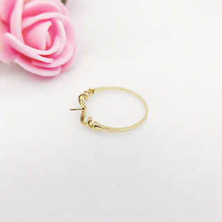 Nanzhi new product 18k gold ring spiral diamond ring holder ring tail ring ring jasper pearl diy accessories women's k yellow no. 14 ordinary pearls not included