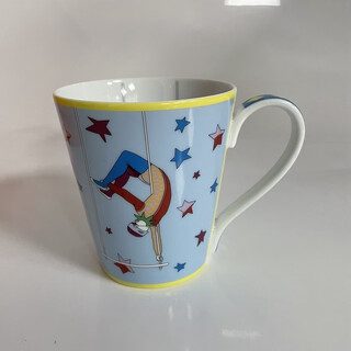 Second-hand 99 new unused hermes (hermes) circus series ceramic blue mug water cup capacity 250ml suitable for gift giving