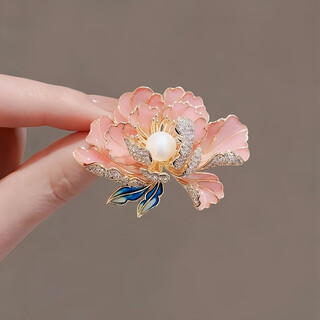 Miu se antique mountain and river brooch niche oil drop brooch hollow chinese style corsage clothing accessories pink peony brooch b01-301