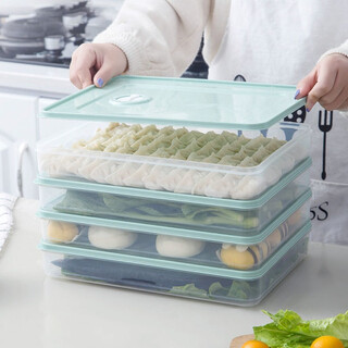 Canzhi dumpling box refrigerator fresh box storage box dumplings and wonton cover egg fresh storage box with cover combination pack dumpling box transparent style 1 layer 1 cover