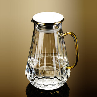 Qianxun yazhi glass kettle, high temperature resistant, household teapot, creative large capacity, refrigerator, cold kettle, juice pot, high appearance, transparent diamond kettle 1500ml