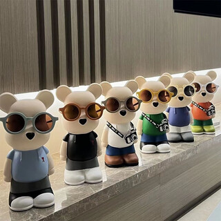 Yunya creative violent bear piggy bank living room entrance tv cabinet decorative ornaments trendy desktop furnishings moving gifts 6 main pictures 6 colors + sunglasses + camera