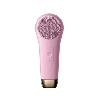 New cross-border hot and cold electric facial cleanser silicone facial washer pore cleaning brush skin rejuvenation waterproof makeup remover beauty instrument pink