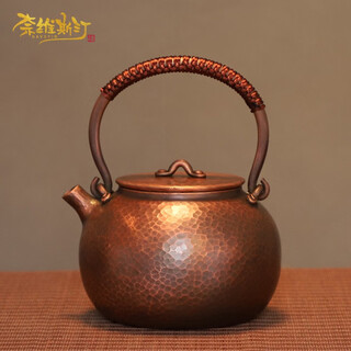 Navstin japanese copper kettle, handmade, pure copper kettle, retro beamed copper kettle, household kettle, teapot, household yuanrong (roasted color)