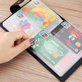 Tenggexiang bank card storage bag card bag men's anti-degaussing large capacity multi-functional id bag ultra-thin simple business card holder storage black