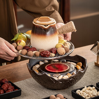 Porcelain friends tea-making stove around the stove household indoor complete set of electric ceramic stove tea-making set ceramic charcoal grilled milk can pot
