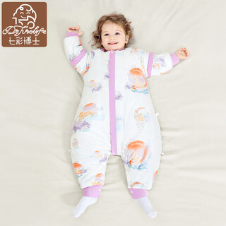 Colorful doctor baby sleeping bag autumn and winter children's split-leg thickened warm constant temperature cotton anti-kick quilt baby pajamas for all seasons jade rabbit xianrui l 100 size, recommended height 90-105cm