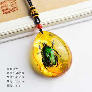 Everlasting leaf insect specimens amber pendant scorpion butterfly spider real insect necklace pendant personalized creative pendant gift 08# copper flower golden turtle