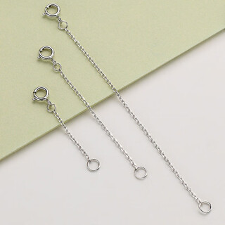 Minamiuri 925 silver necklace extension chain bracelet extension chain diy tassel chain jewelry accessories cross tail chain o-shaped chain 925 silver versatile extension chain - silver about 10cm