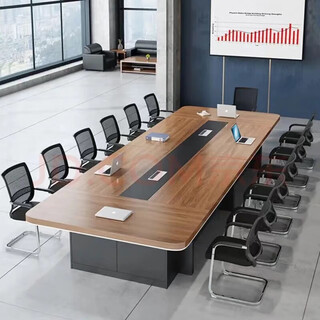 大型会议桌长桌简约现代办公室家具接待台培训办公桌长条桌椅组合 2.2*1.0(加厚带储物柜)