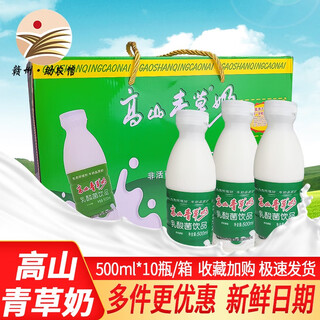 高山青草奶乳酸菌饮品整箱儿童牛奶学生早餐奶于都特产高山青草奶成人酸奶 500ml*10瓶 原箱礼盒-新鲜日期