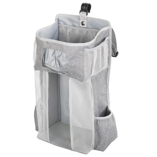 Renjuyi baby bedside hanging bag storage multifunctional hanging bag diaper toy bottle organizer partition storage bag bedside hanging bag pure gray bedside storage bag