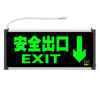 Safety exit sign shelter room fire emergency light connected led safety stairway sign evacuation safety exit + single side down