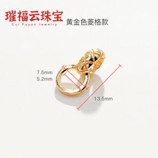 Mhfdo 18k gold jade buckle plated 18k gold double opening pendant buckle set with diamond pearl buckle necklace buckle versatile diy gold rhombus style