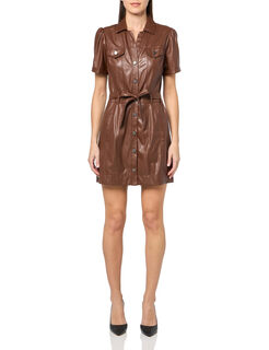 Paige women's mini dress boat neck solid color pleated details spring casual landslide x-large