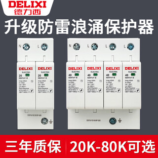 Delixi surge protector air-open lightning arrester household three-phase power arrester anti-surge protector module 385v 4p/125a/120ka