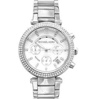 Michael kors women's watch quartz mk watch chronograph dial 39mm waterproof 30m row diamond design silver mk5353 silver 39mm os
