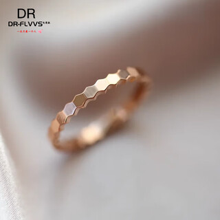 Fat donglai's same style honeycomb ring 18k light luxury exquisite atmosphere ins style honeycomb titanium steel plated 18k rose gold for women rose gold us size 8
