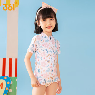 361 children's swimsuit girls cute printed short-sleeved one-piece swimsuit summer quick-drying swimsuit for little and middle-aged girls