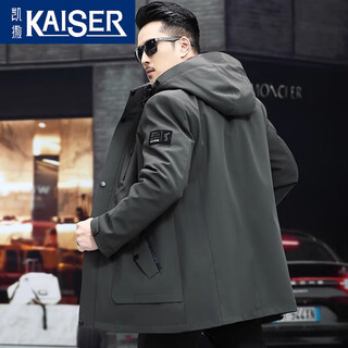 Western patrol men's new mink lined fur integrated men's mink coat mid-length whole mink winter fur jacket military green 165/m