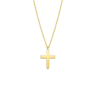 Baozha yin series prayer guardian necklace 18k gold cross clavicle chain jewelry gift 18k hidden gold chain length 40+2cm