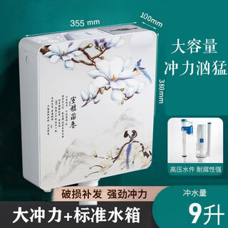 Shantou lincun 5d thickened silent toilet squat toilet toilet toilet flush tank energy-saving wall-mounted high-pressure high-impact household 5d-shiya-9l (thickened version) ten-year warranty standard