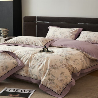 Mercury series light luxury american style 200-count long-staple cotton four-piece set brushed thickened single quilt cover bed bedding home textiles zima yunrou pure cotton brushed sk 1.8 sheet model suitable for 200*230 quilt core