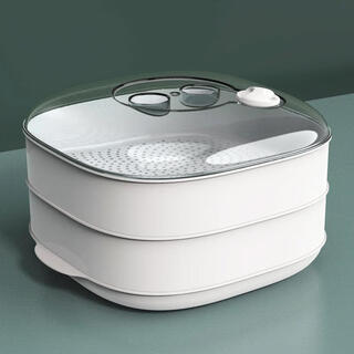 Hh galanz microwave steamer special heating steam box household steam box multi-functional food grade thickened steamer with cover two layers thick white