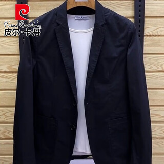 Pierre cardin 2025 new casual versatile trendy brand suit jacket men's slim small suit fashionable suit jacket trend 4105# black xl 130-150jin jin equals 0.5 kg