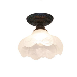 Yilin european style single-head small ceiling lamp balcony aisle entrance lamp kitchen and bathroom lamp cloakroom lamp iron ceiling led lamp flower bud ceiling free 12 watt corn