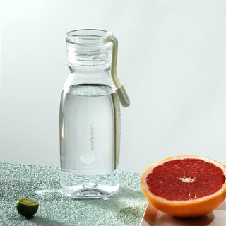 Lock&lock summer sports water cup simple plastic cup outdoor portable water bottle male and female student cup white 350ml