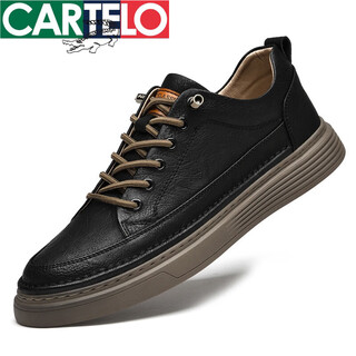 Cartelo crocodile leather sneakers large size summer new men's genuine leather casual leather shoes british business breathable thin non-slip anti-odor black--four seasons 36 leather shoe size