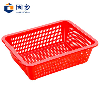 Guxiang plastic basket square screen rectangular plastic basket/turnover basket/organization basket plastic with hole drain mesh filter plastic basket (cleaning basket red no. 4 basket 360*273*106mm)