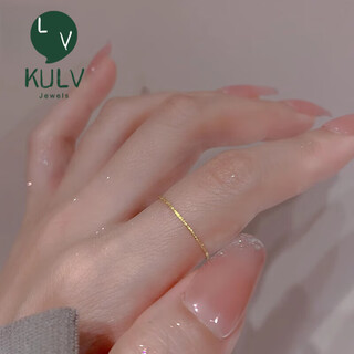 Fat donglai's same style 18k gold ring, the ring is non-fading, very fine, 0.5mm fine flash, 18k gold, stackable, bi, can be worn in daily life, 0.5mm fine flash, gold size 6