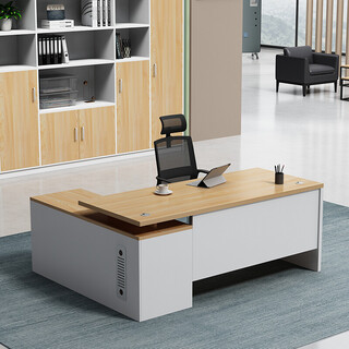 Nuoxiong nuoxiong boss desk simple modern desk president desk single manager desk executive desk supervisor desk and chair combination 1.4 meter supervisor desk (light color)