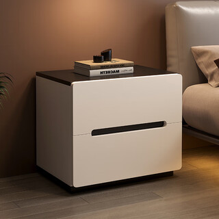 御乐欣床头柜卧室实木床边柜家用小户型多抽储物柜大容量收纳床头小柜子 【双抽黑底座】50*41*45cm