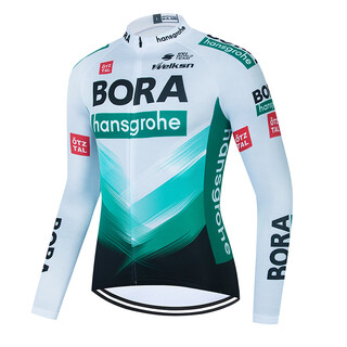 Tkhe team version long-sleeved spring and autumn quick-drying breathable cycling jersey men's top road bike mountain bike clothing cycling shirt bora long top s