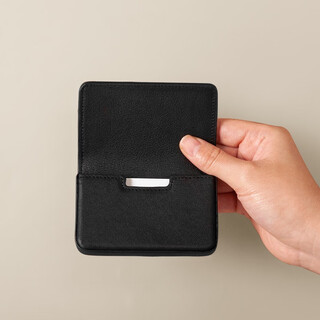 Leatherology oregi first-layer cowhide flip business card holder business men's and women's card holder storage box document bag card holder card box card holder agate black