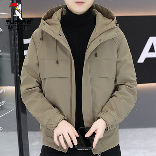 Woodpecker (tucano) jacket cotton jacket men's autumn and winter 2025 new solid color cotton jacket men's thickened warm second cotton jacket with cotton green 2xl/140-160jin jin equals 0.5 kg